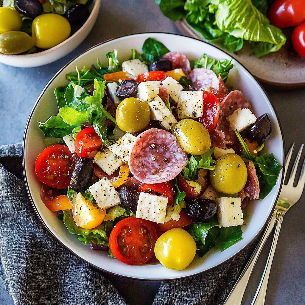 Recipe preparation for antipasto salad