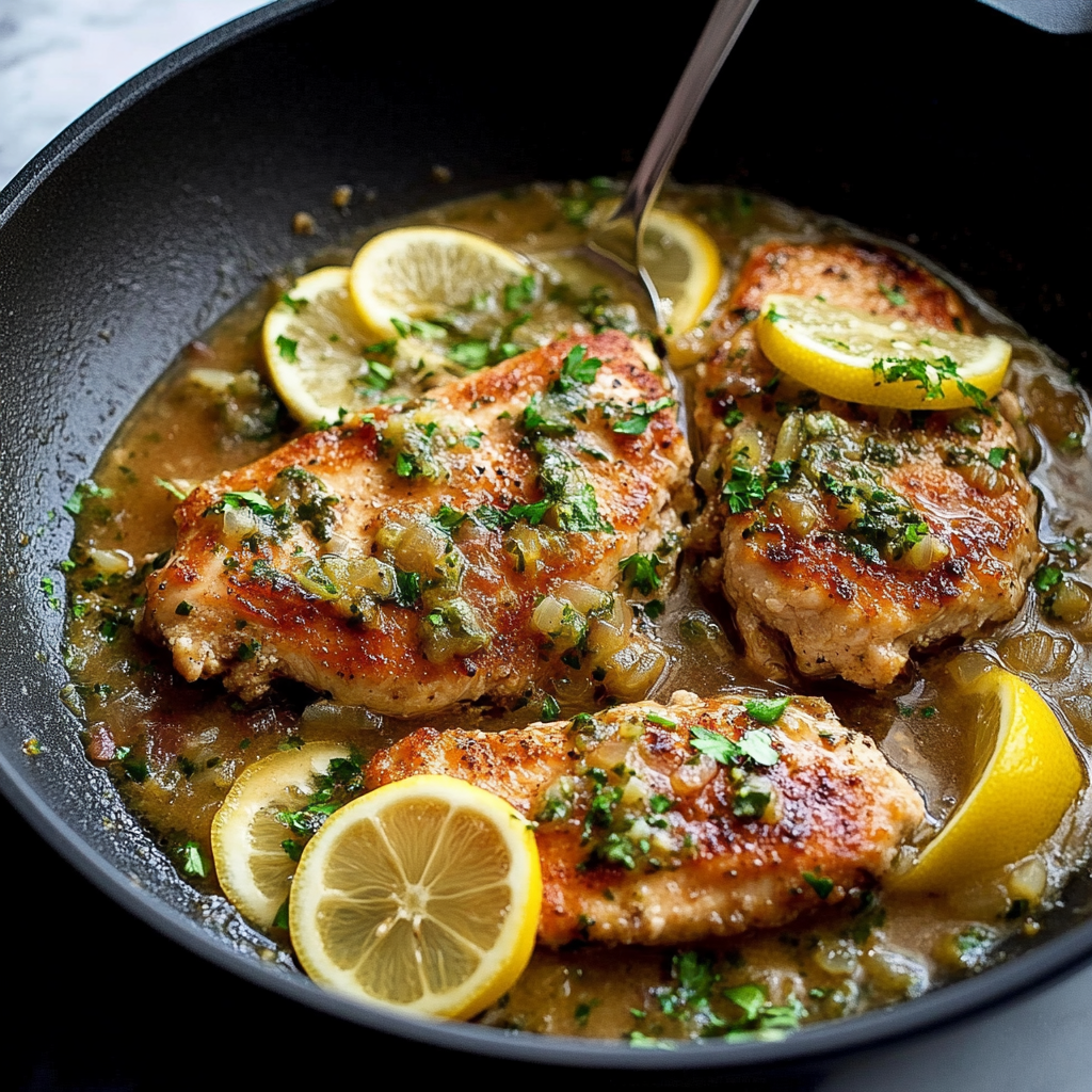 Recipe preparation for lemon chicken piccata