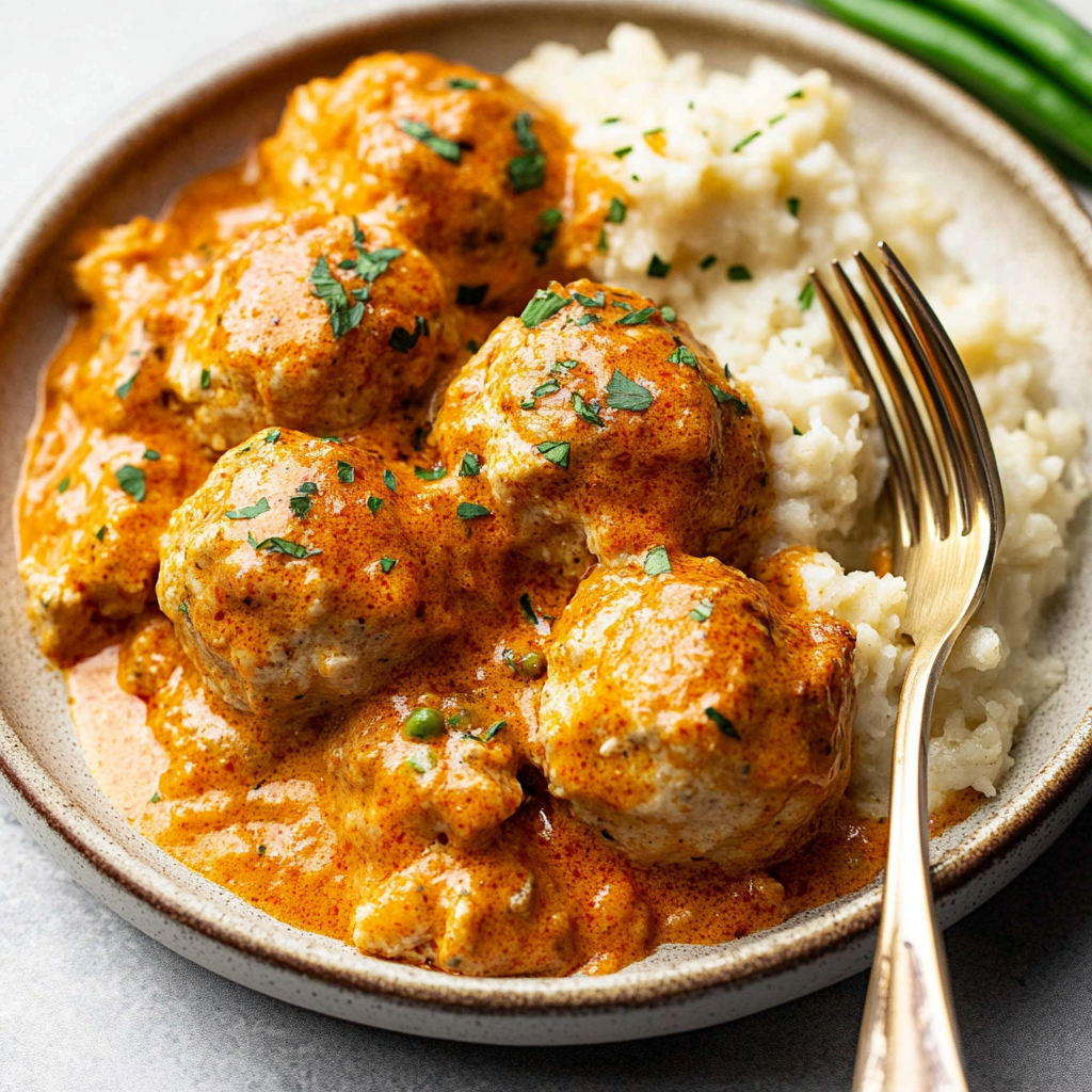 Recipe preparation for paprika chicken meatballs