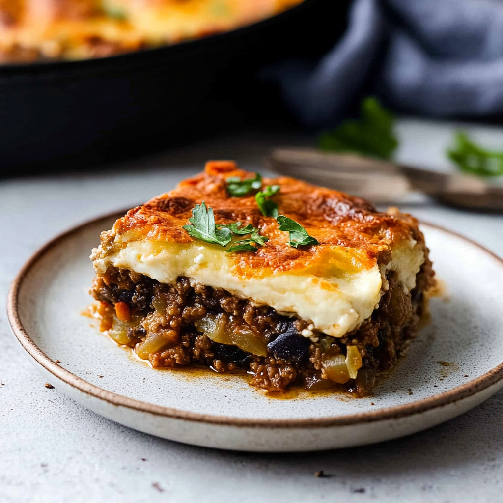 Recipe preparation for moussaka