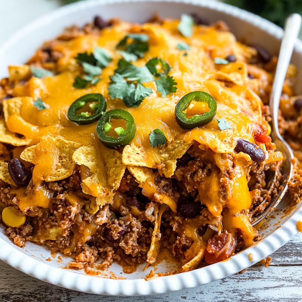 Recipe preparation for frito chili pie