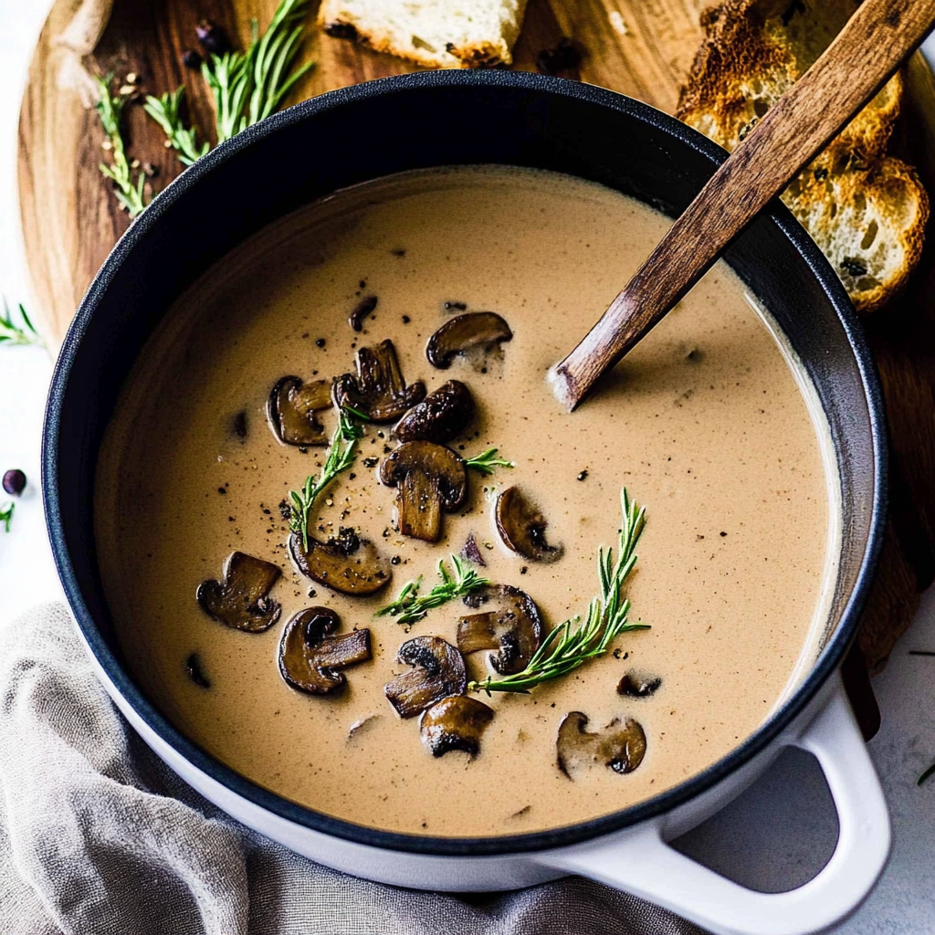 Recipe preparation for creamy mushroom soup