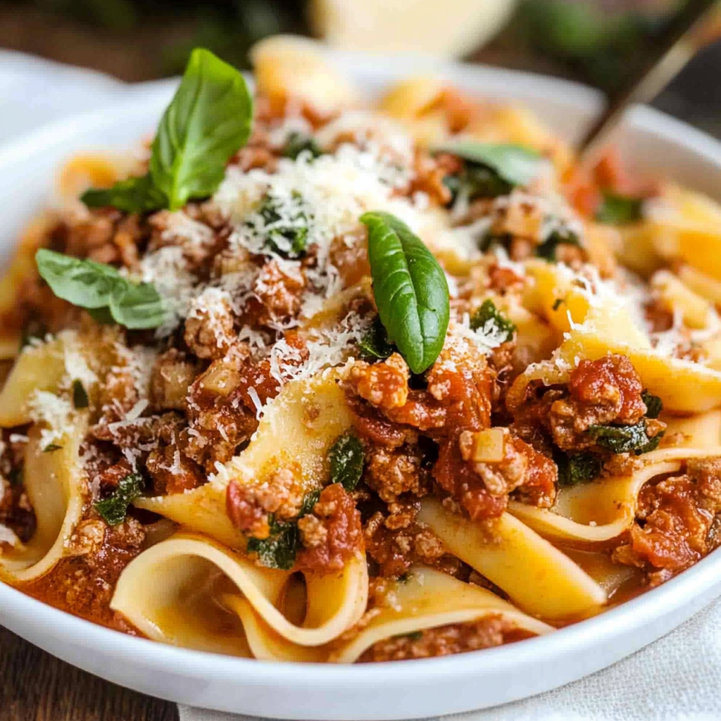 Recipe preparation for beef bolognese