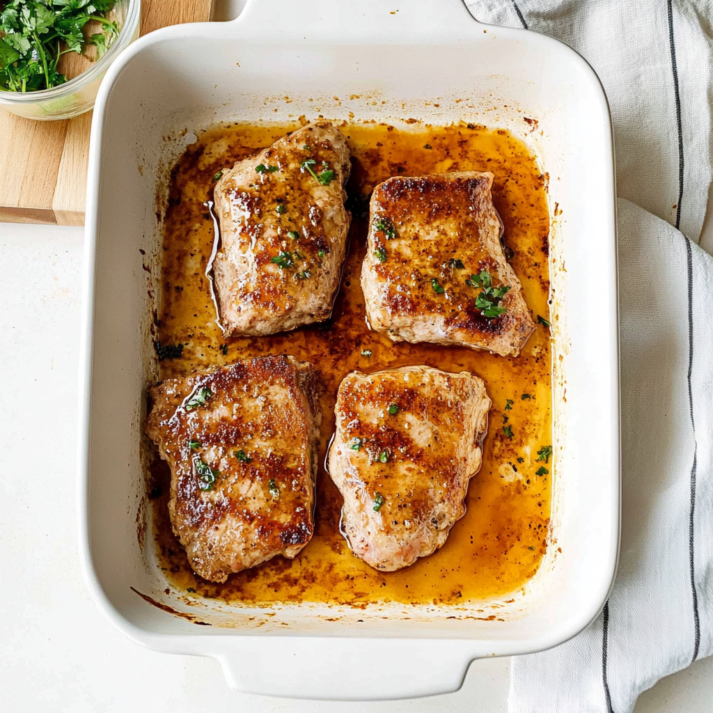 Recipe preparation for brown sugar baked pork chops