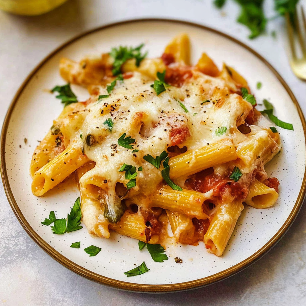 Recipe preparation for baked mostaccioli