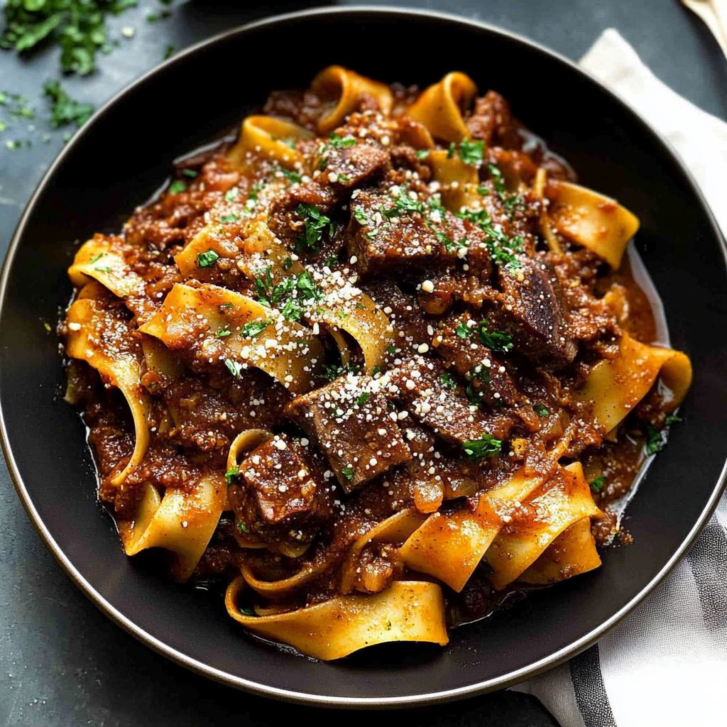 Recipe preparation for short rib ragu