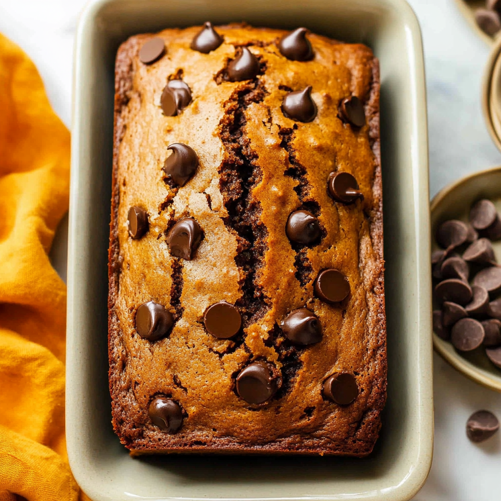 Recipe preparation for pumpkin chocolate chip loaf
