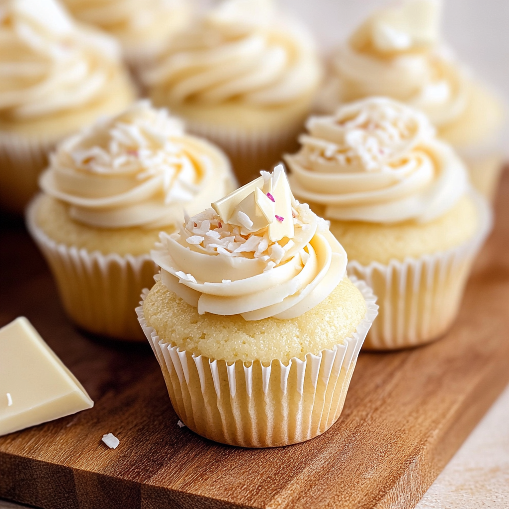Recipe preparation for white chocolate cupcakes