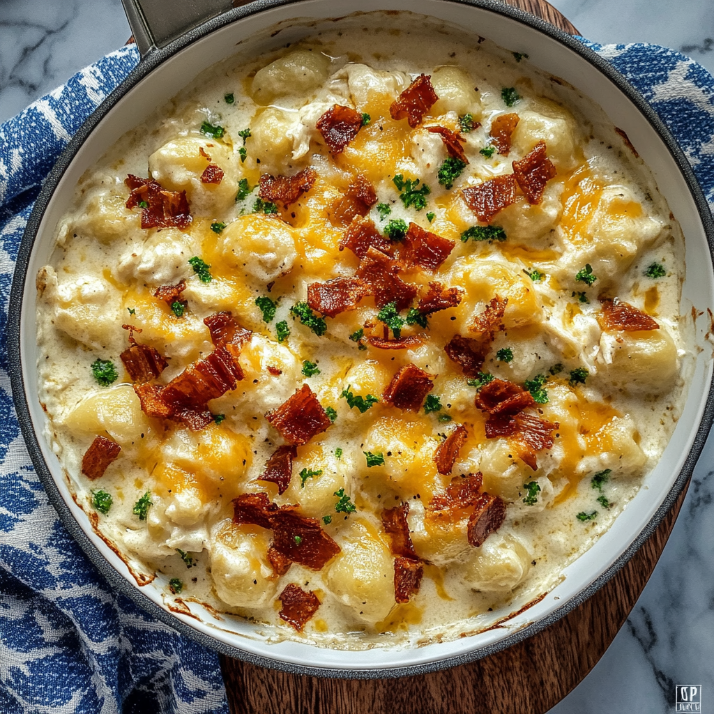 Recipe preparation for creamy crack chicken gnocchi