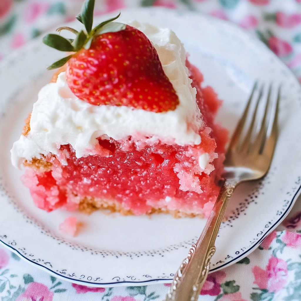 Recipe preparation for strawberry jello cake