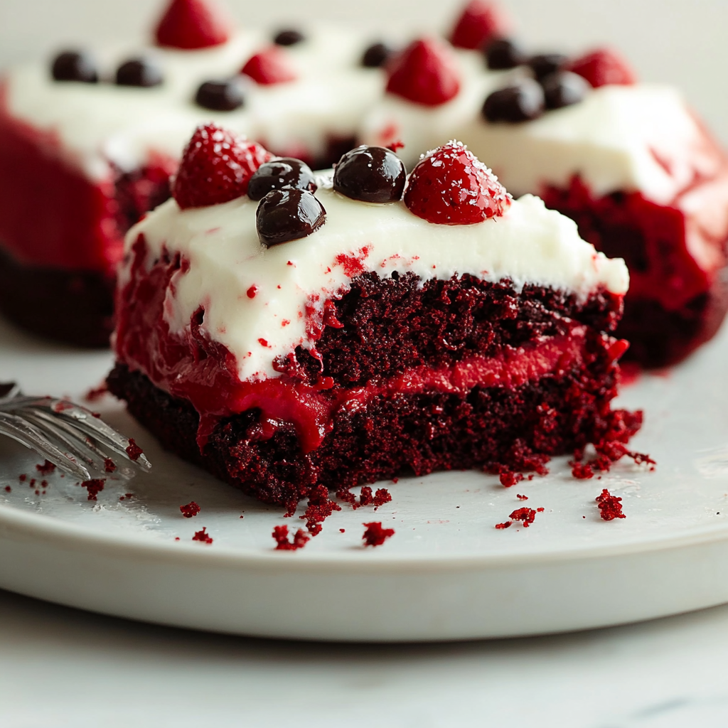 Recipe preparation for red velvet poke cake