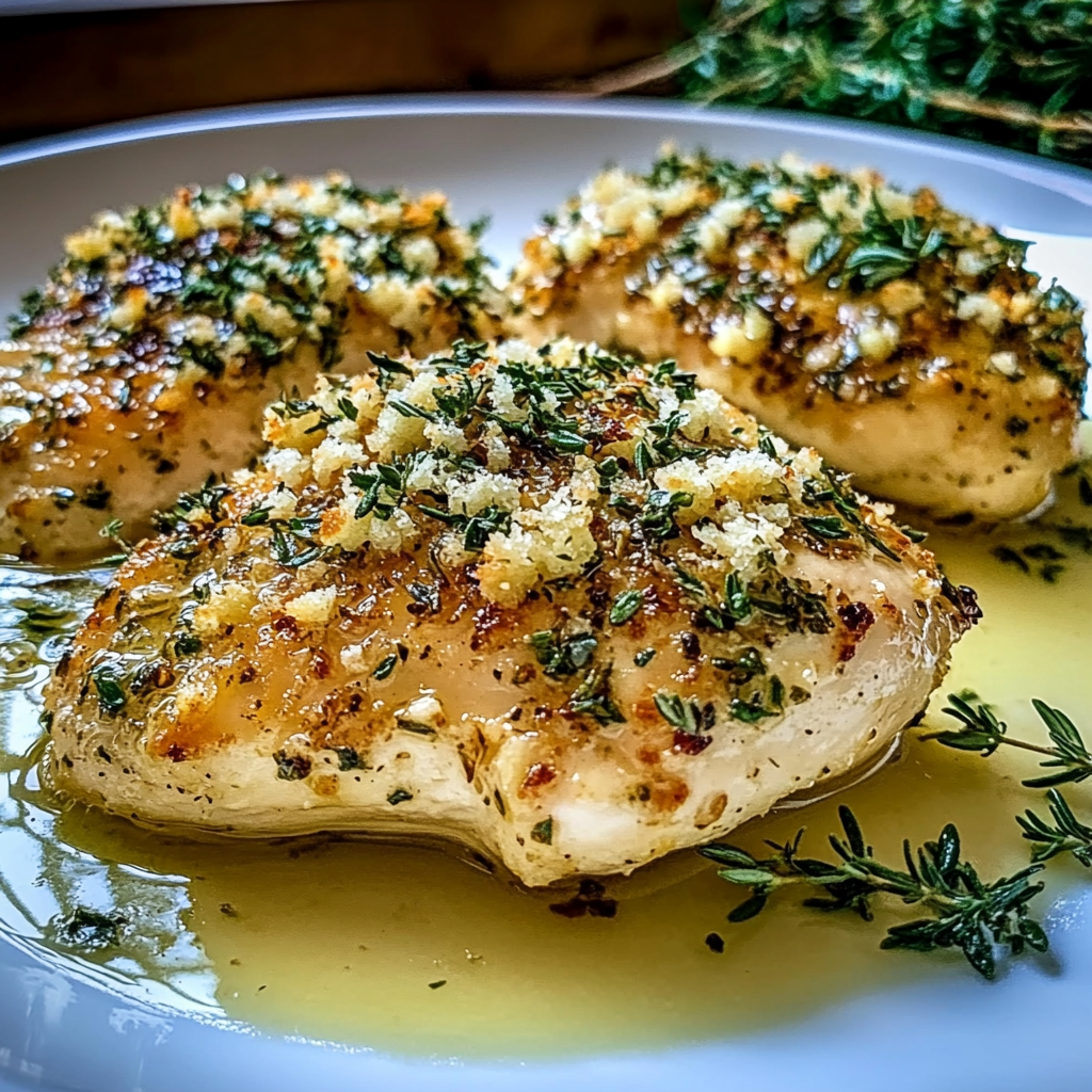Recipe preparation for herb-crusted boursin chicken