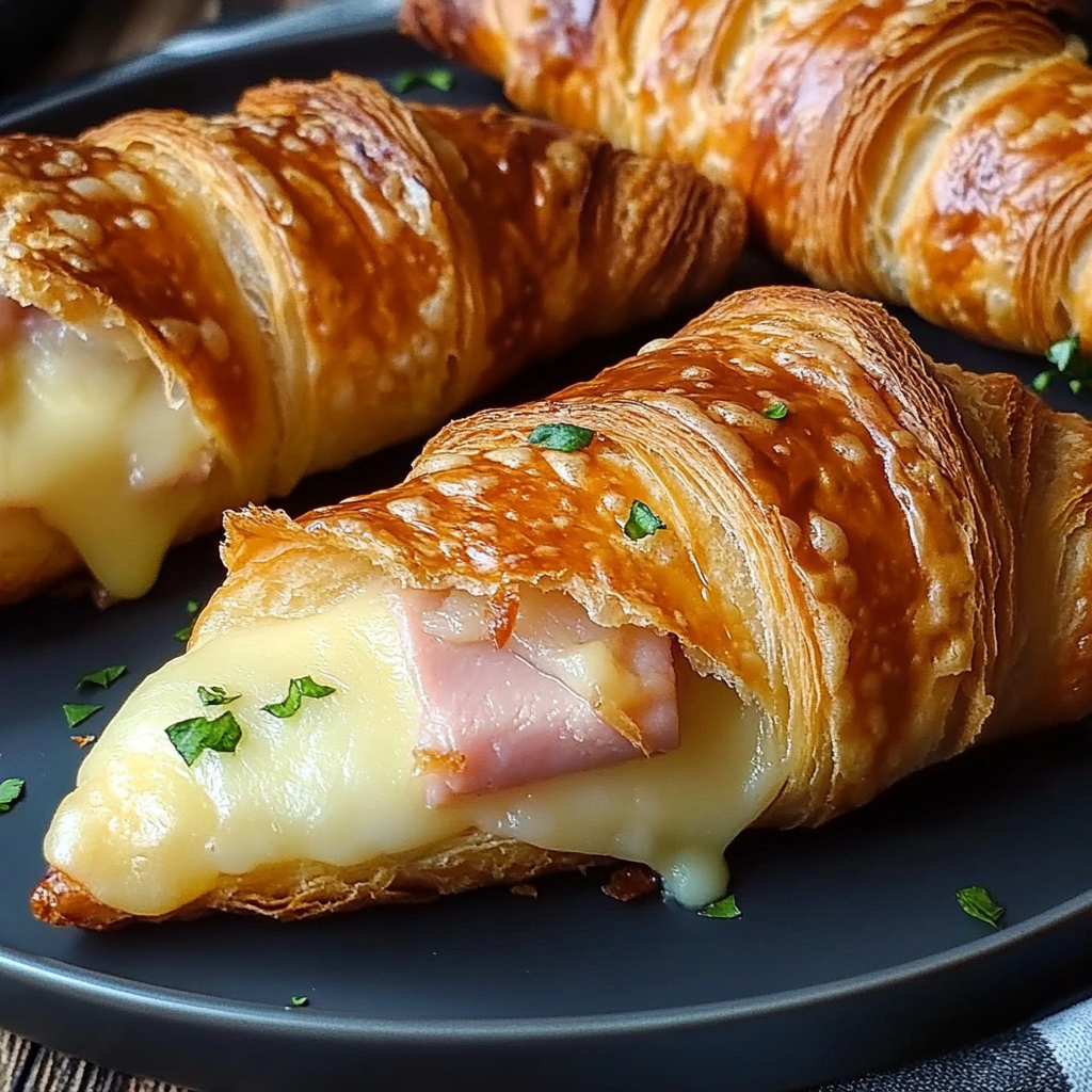 Recipe preparation for air fryer ham cheese croissants