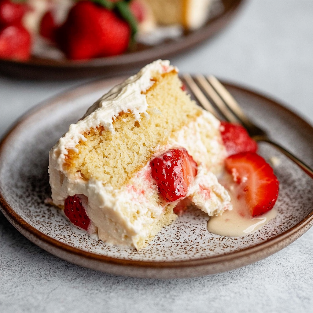 Recipe preparation for gluten free strawberry shortcake cake