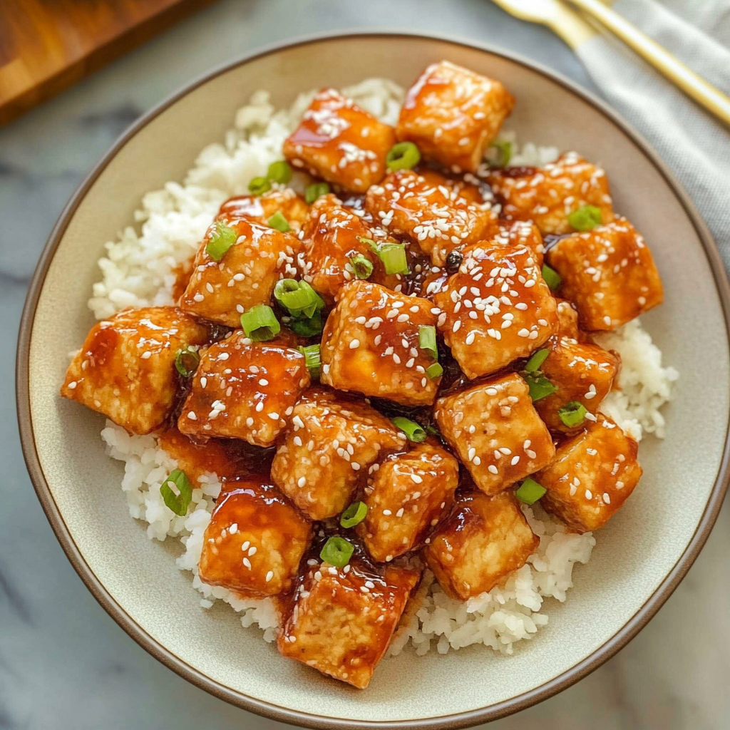 Recipe preparation for honey garlic tofu