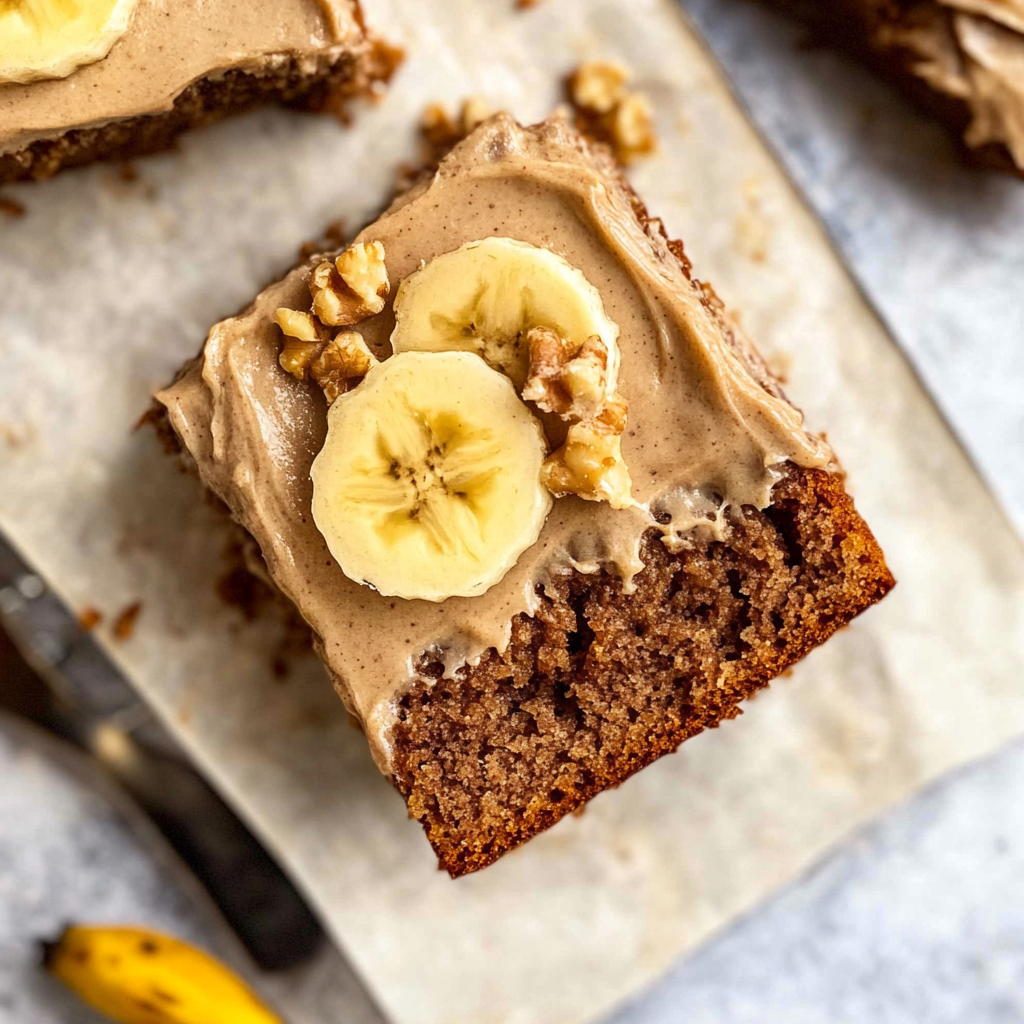 Recipe preparation for maple frosted banana bread bars