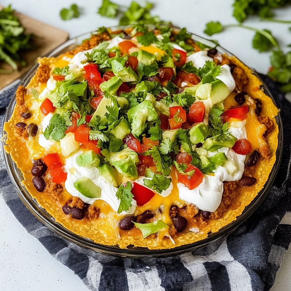 Recipe preparation for taco pie weeknight recipe