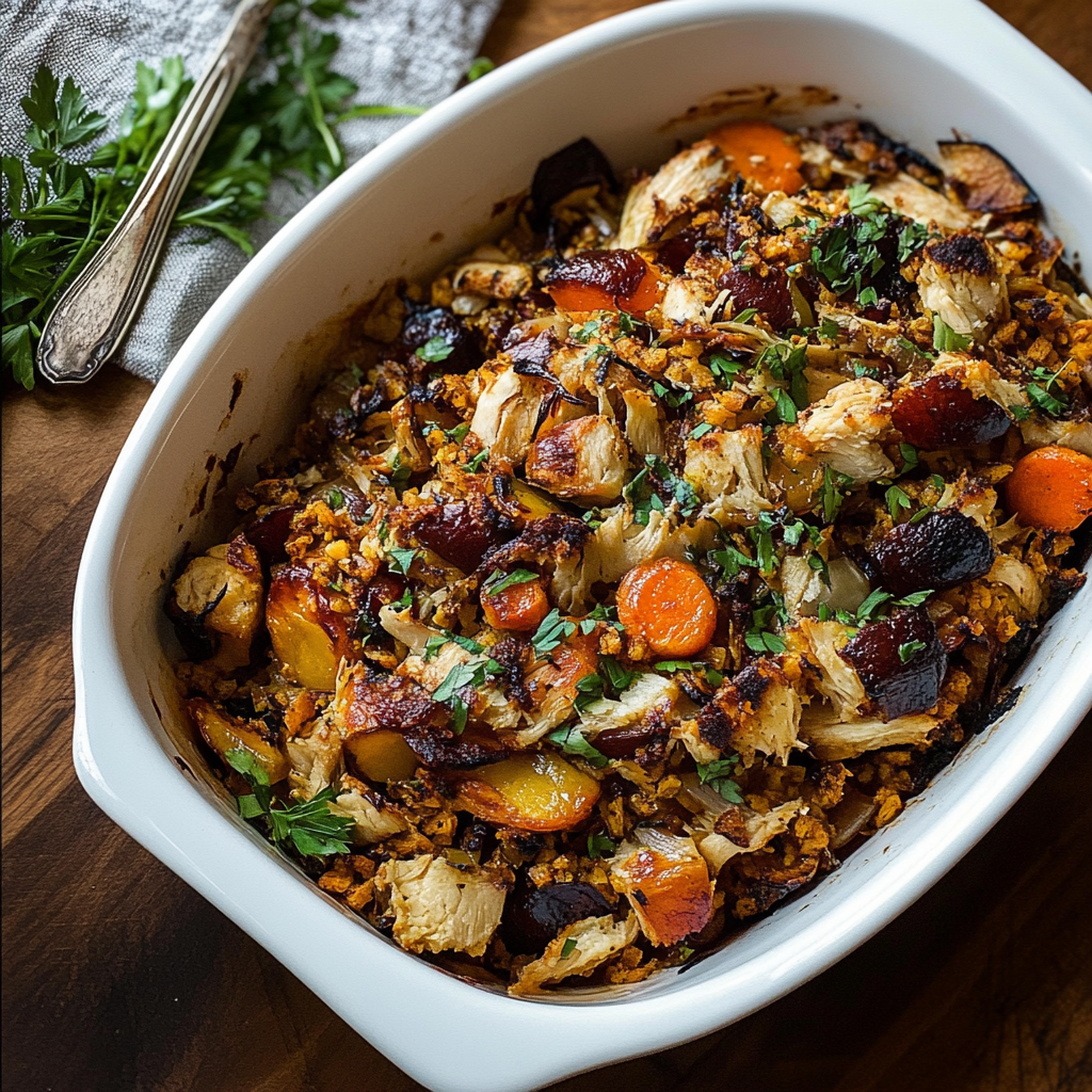 Recipe preparation for healthy harvest chicken casserole