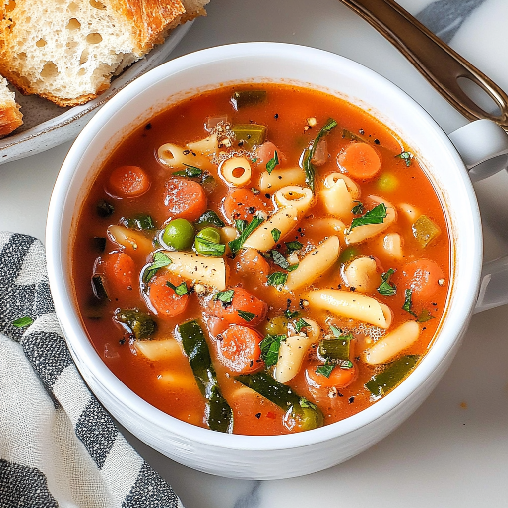 Recipe preparation for Classic Minestrone Soup