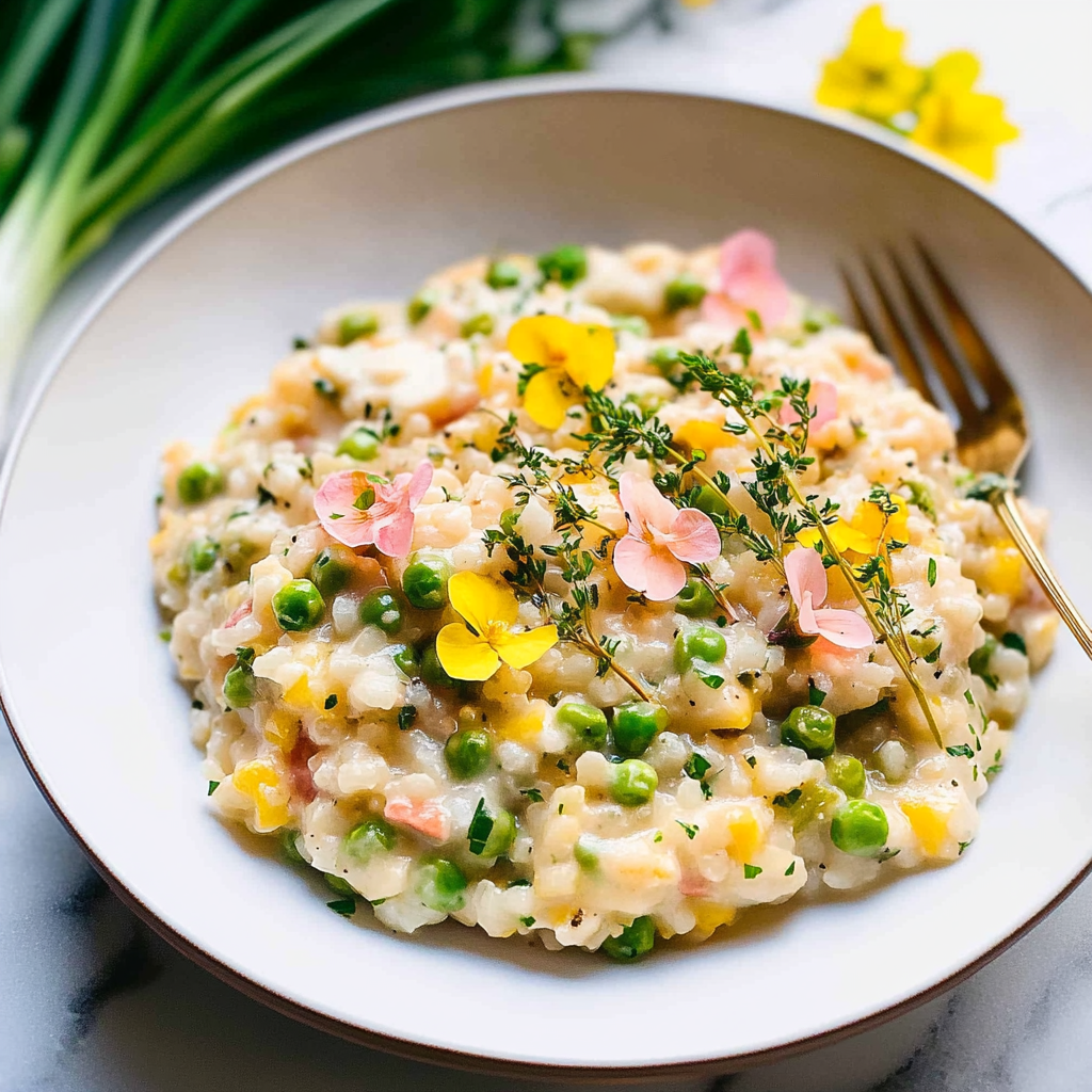 Recipe preparation for Spring Vegetable Risotto