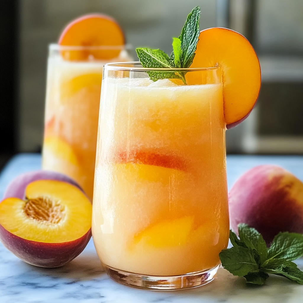 Recipe preparation for Refreshing Peach Lemonade