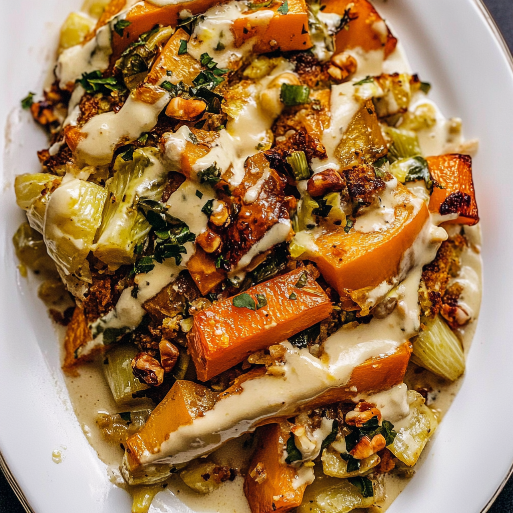 Recipe preparation for chicken leek and butternut squash bake secrets