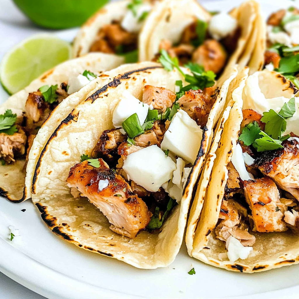 Recipe preparation for chicken street tacos