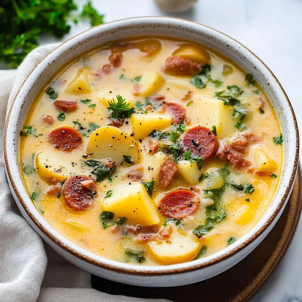 Recipe preparation for kielbasa potato soup