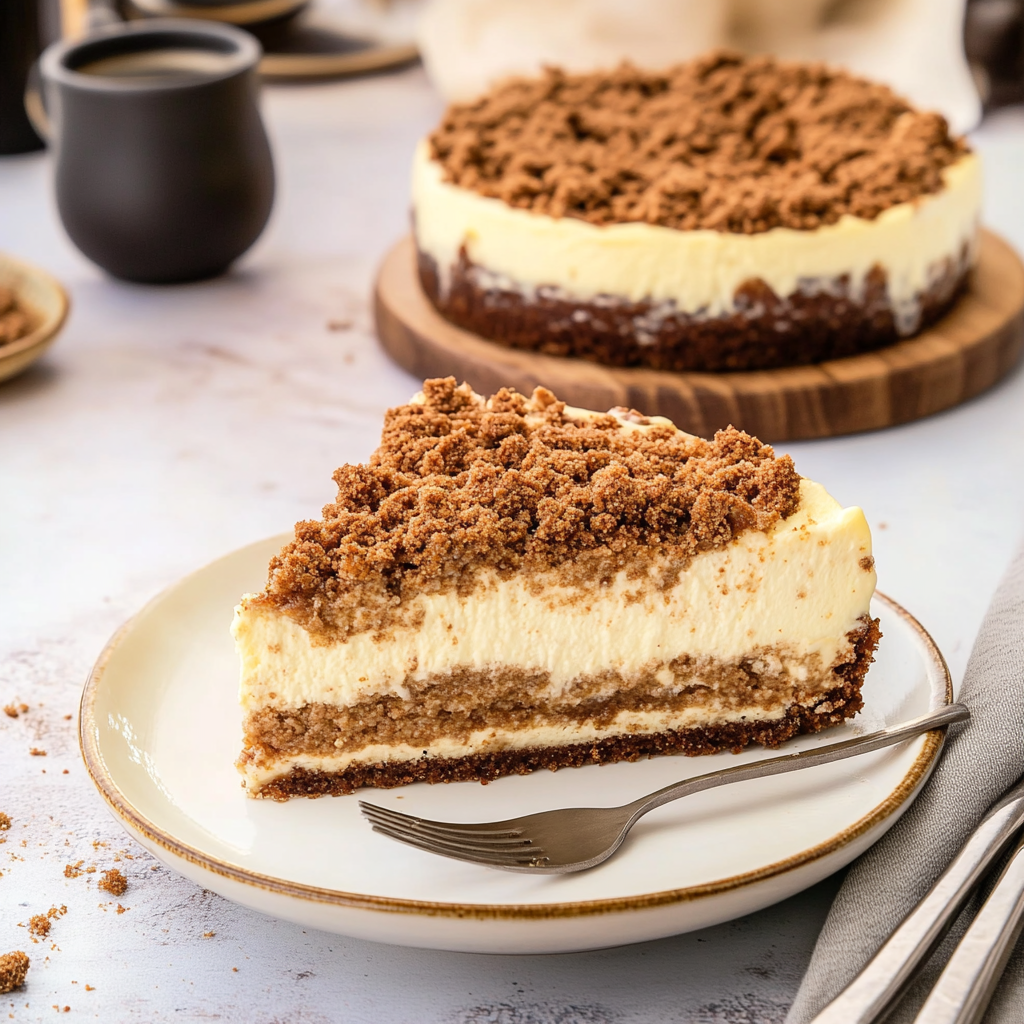 Recipe preparation for coffee cake cheesecake