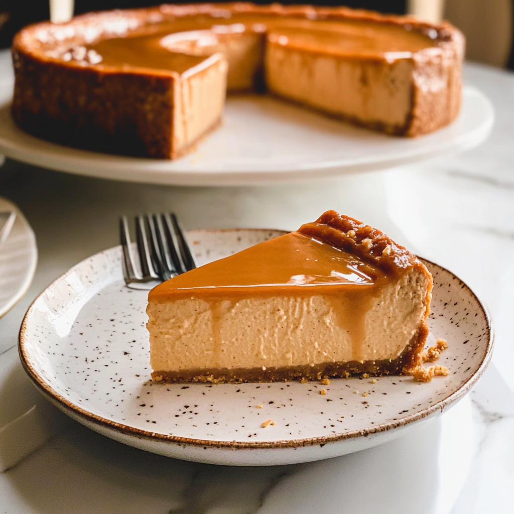 Recipe preparation for dulce de leche cheesecake
