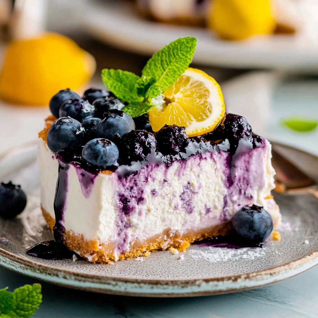 Recipe preparation for double lemon blueberry cheesecake