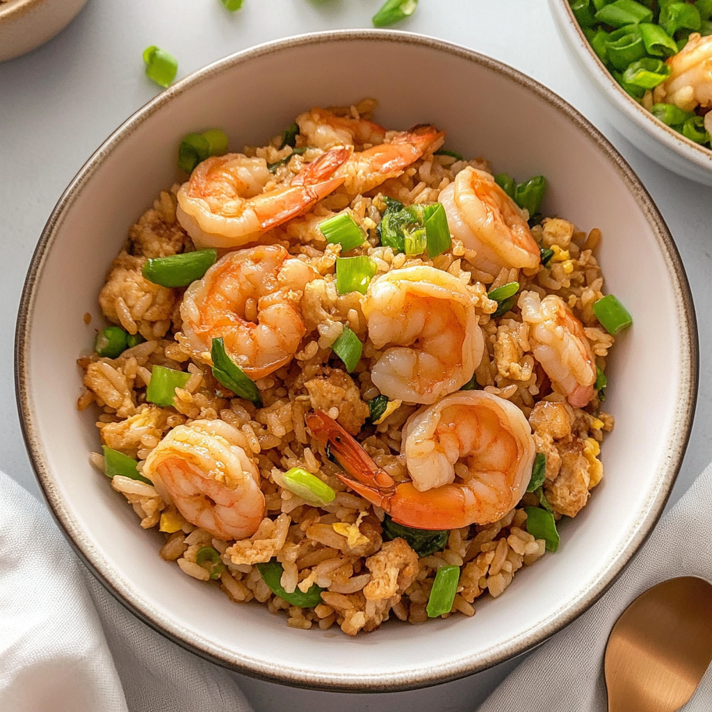 Recipe preparation for shrimp fried rice