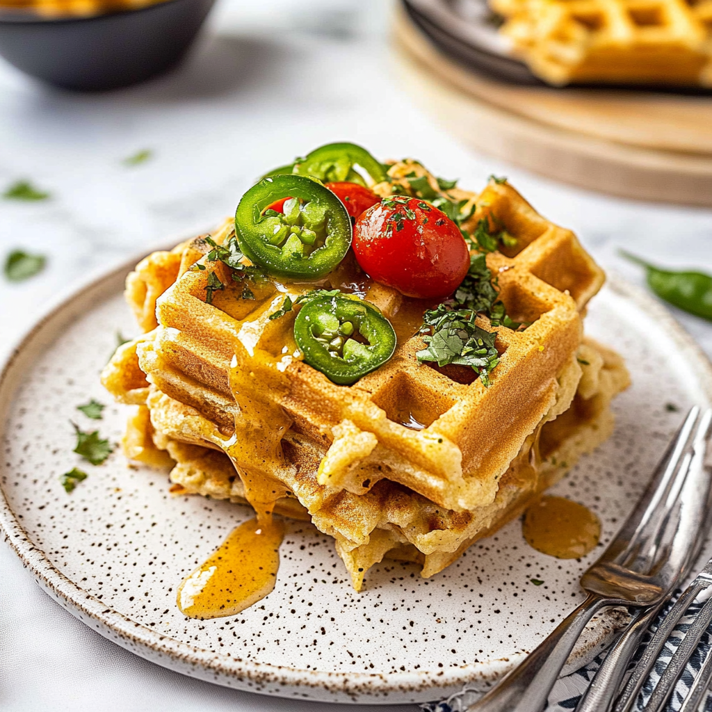 Recipe preparation for jalapeño cornbread waffles