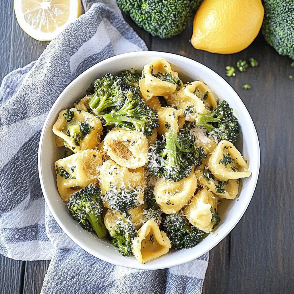 Recipe preparation for lemon broccoli tortellini