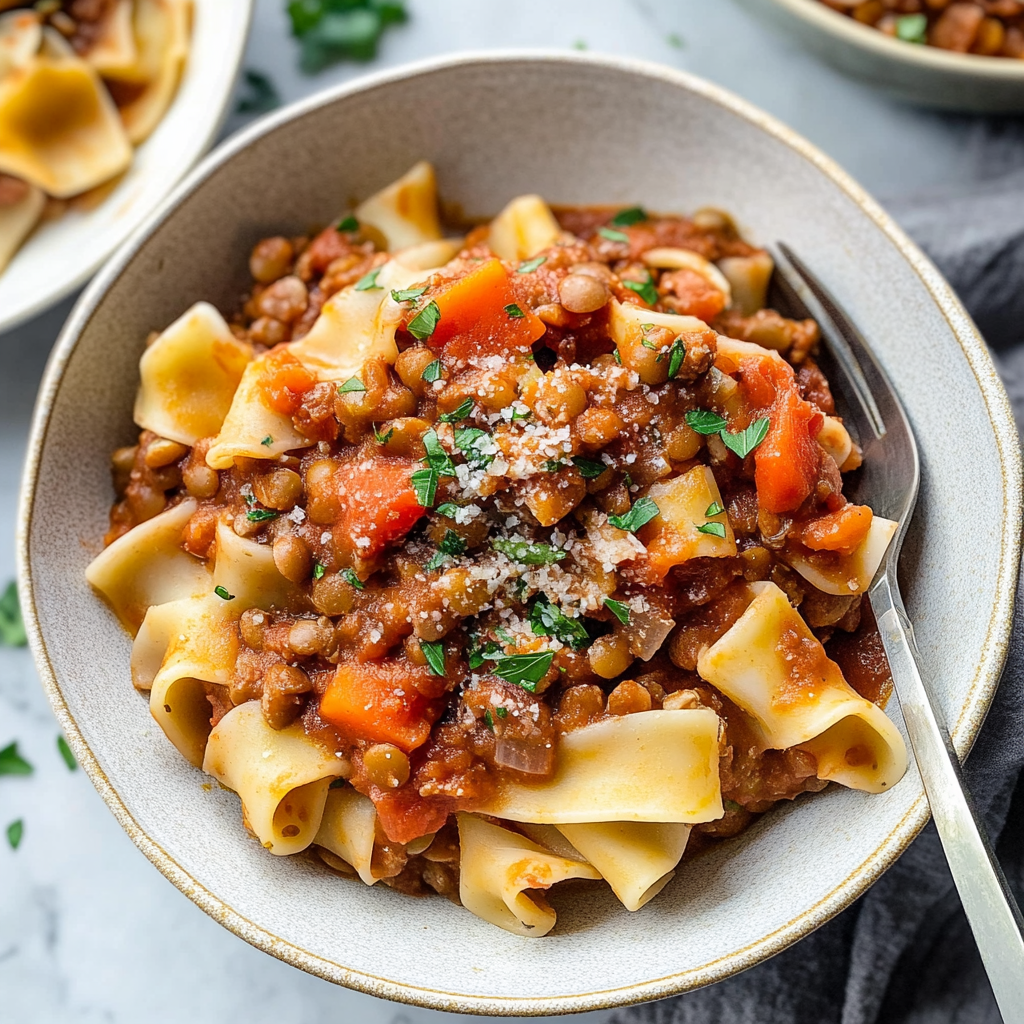 Recipe preparation for hearty lentil ragu