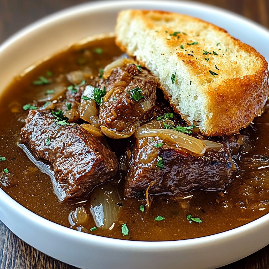 Recipe preparation for French Onion Beef Short Ribs