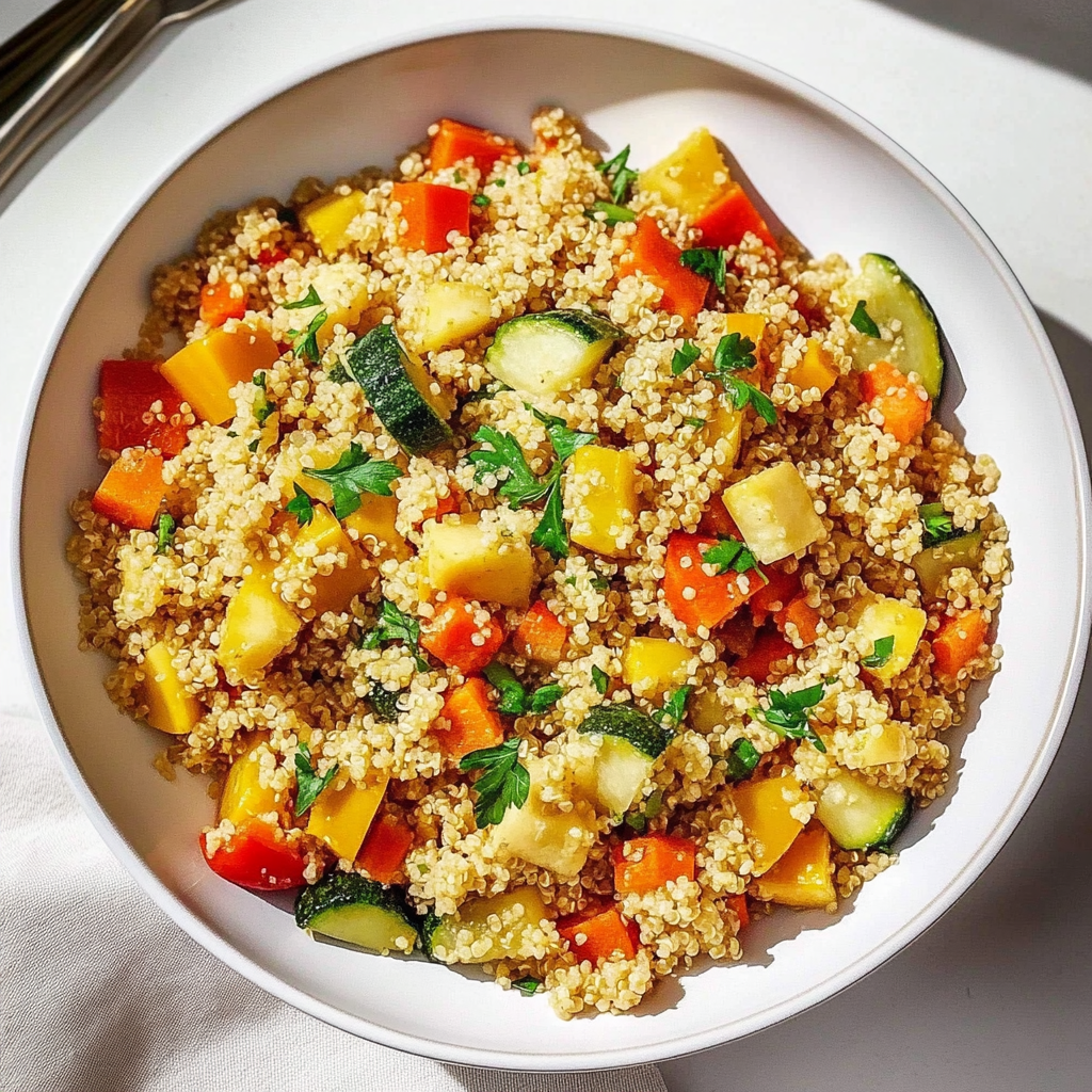 Recipe preparation for Quinoa Vegetable Pilaf