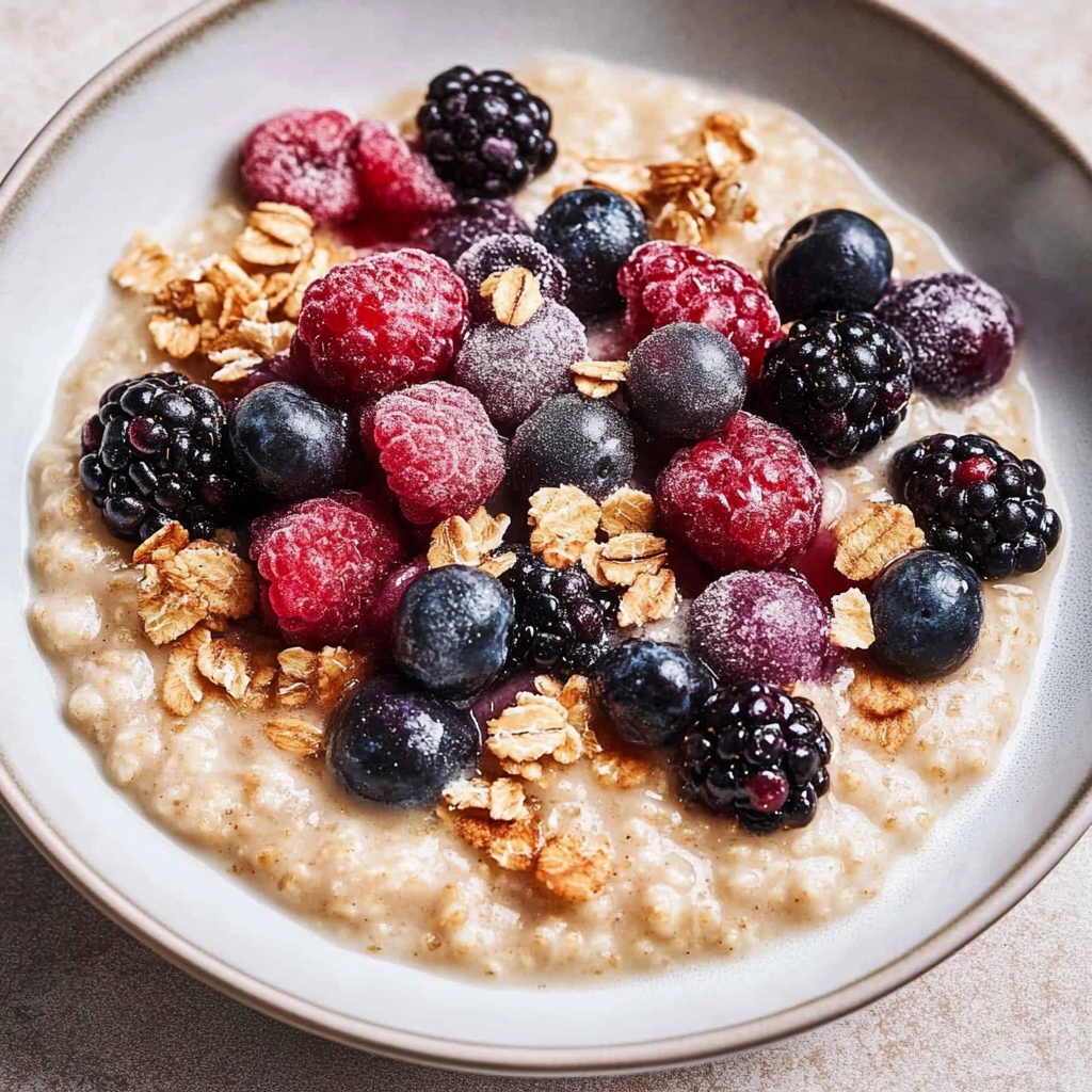 Recipe preparation for Creamy Millet Porridge With Berries