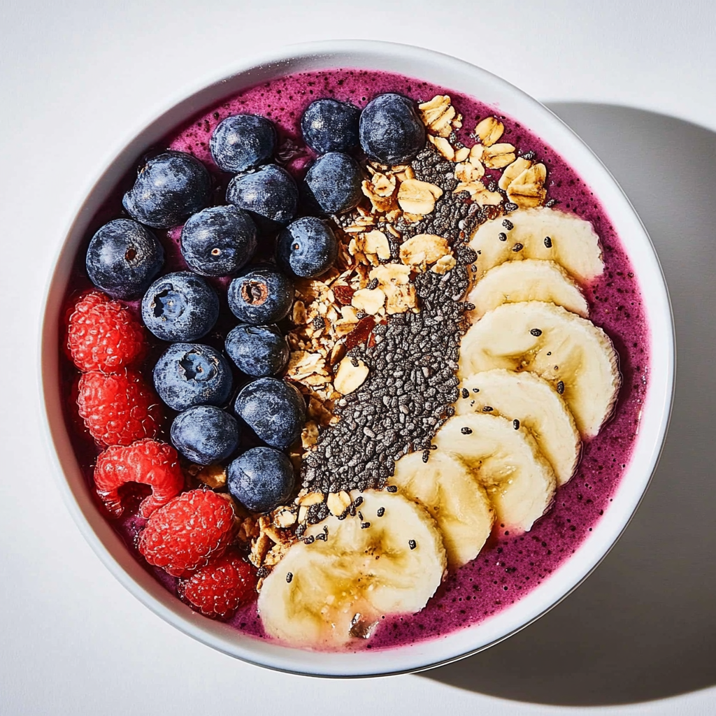 Recipe preparation for Acai Berry Smoothie Bowl