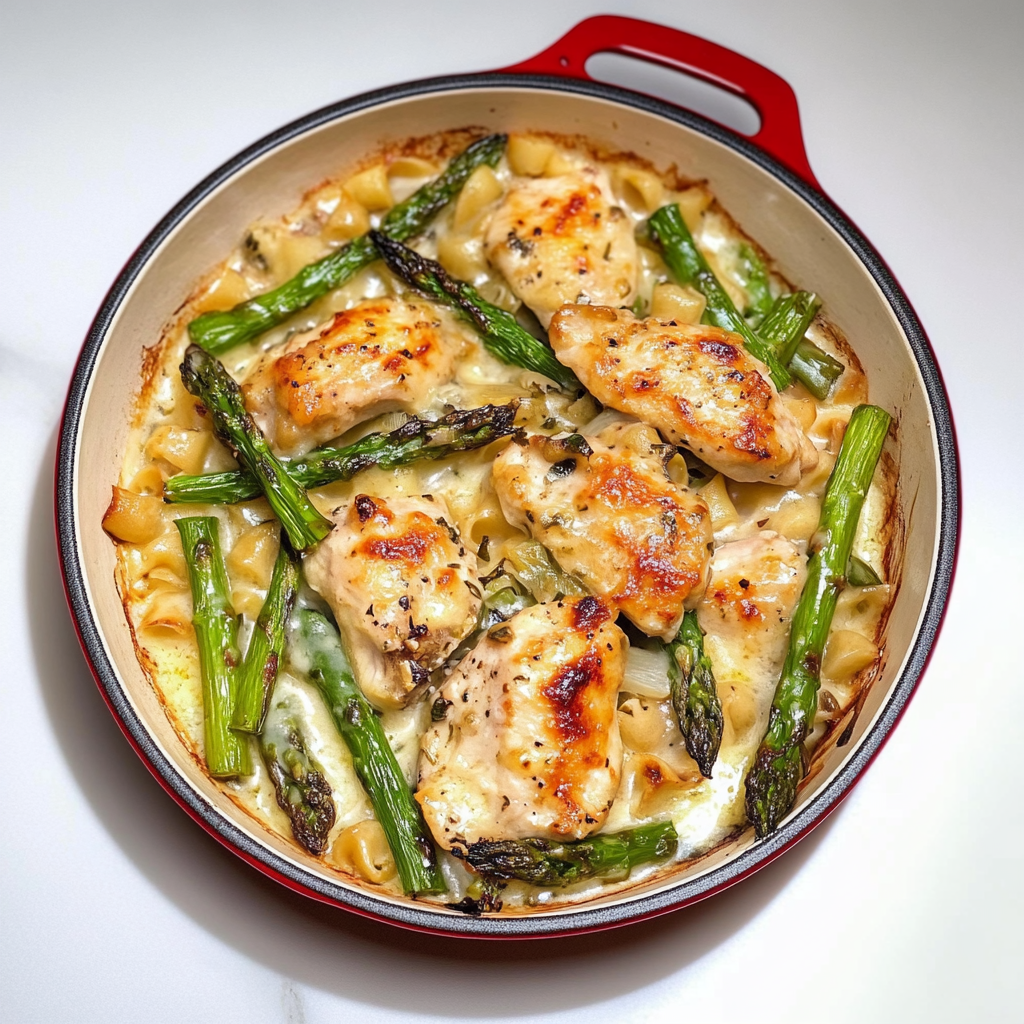 Recipe preparation for Chicken Asparagus Casserole