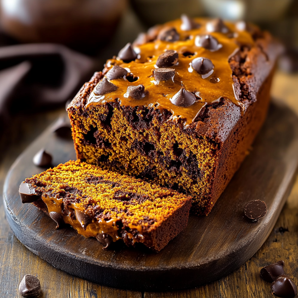Recipe preparation for moist chocolate pumpkin bread