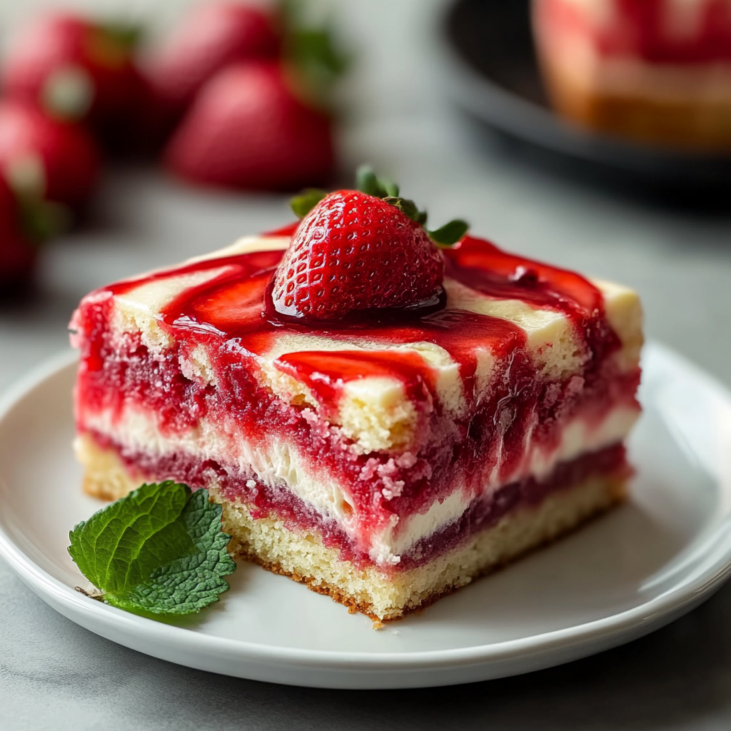 Recipe preparation for strawberry earthquake cake