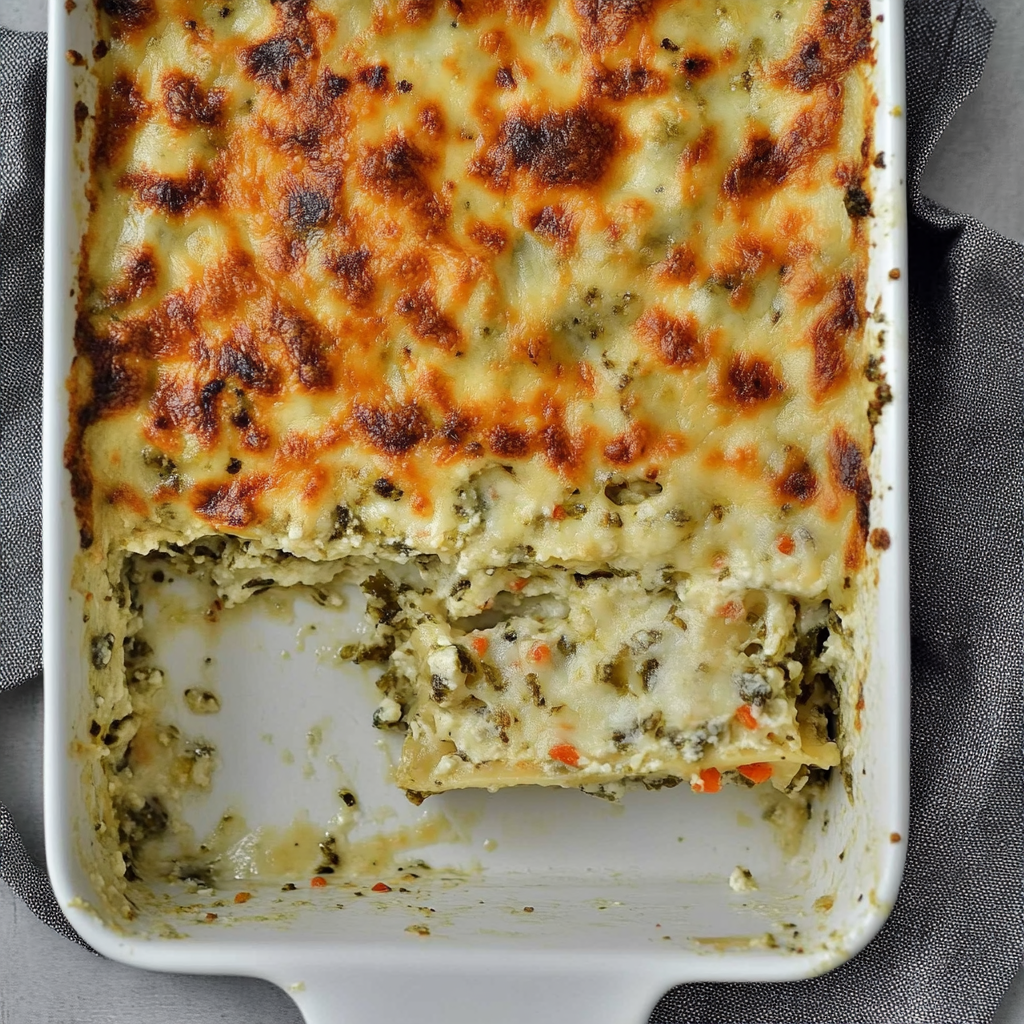 Recipe preparation for loaded veggie white lasagna