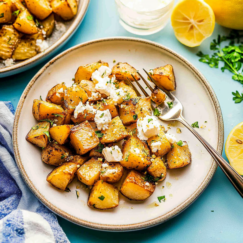 Recipe preparation for greek lemon potatoes