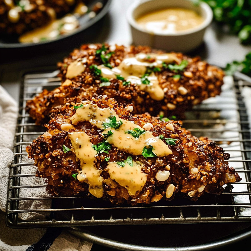 Recipe preparation for pretzel crusted chicken