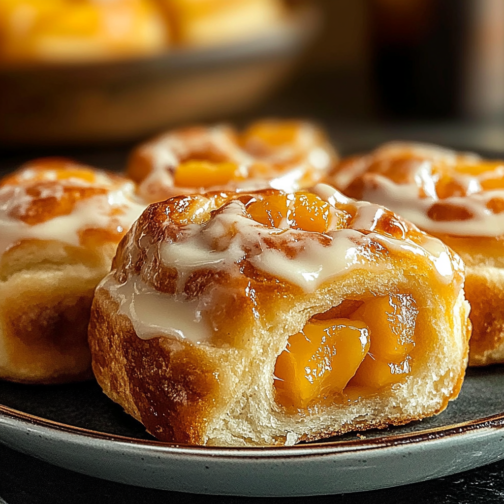 Recipe preparation for Peach Cobbler Rolls