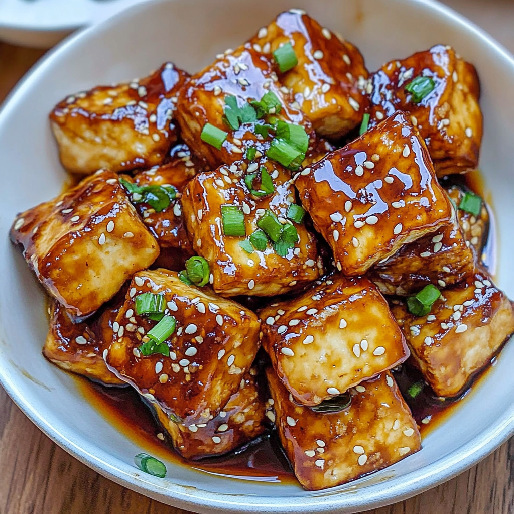 Recipe preparation for Crispy Sticky Tofu