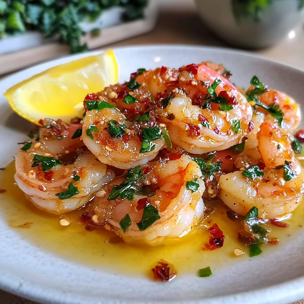 Recipe preparation for Creamy Tuscan Butter Shrimp
