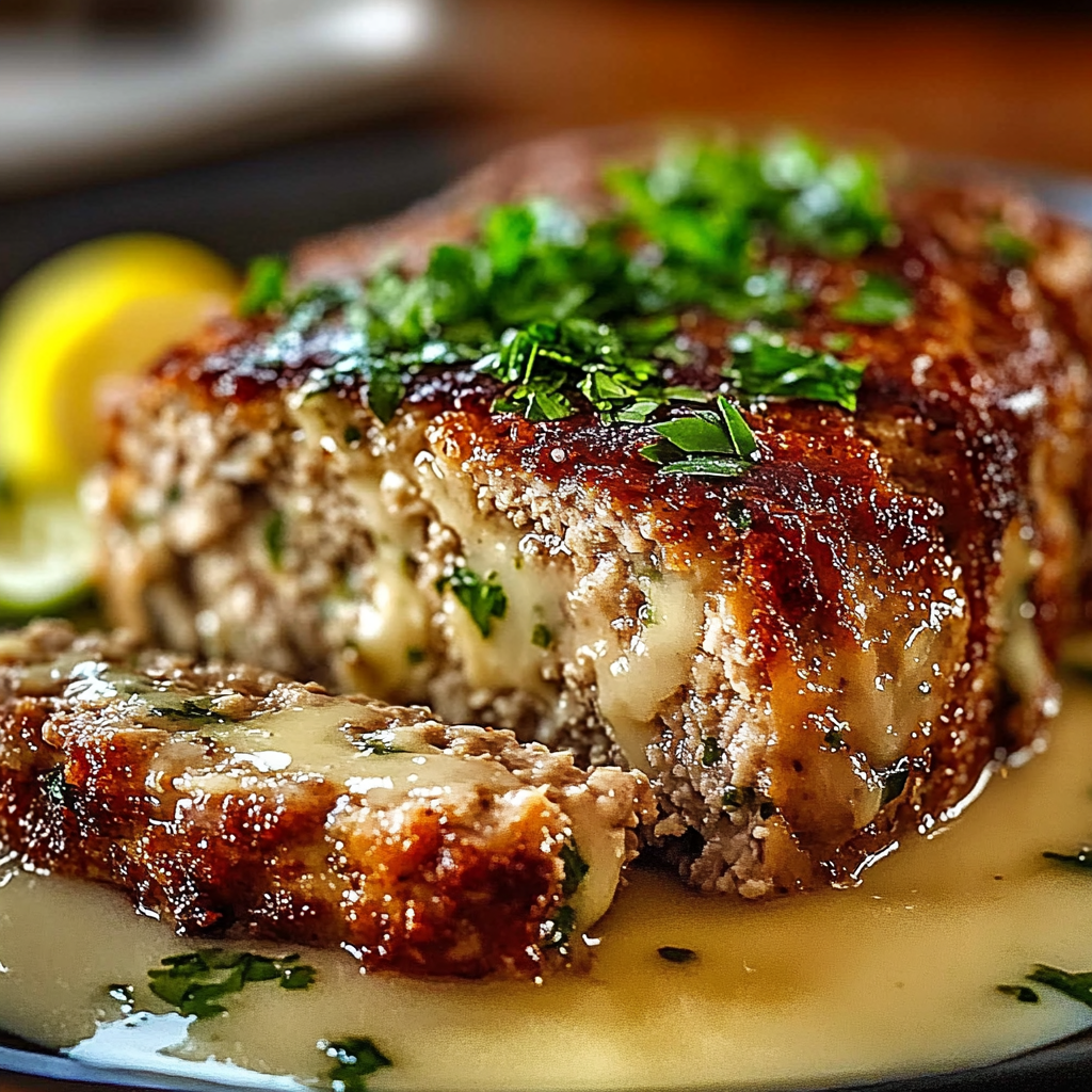 Recipe preparation for Garlic Parmesan Chicken Meatloaf