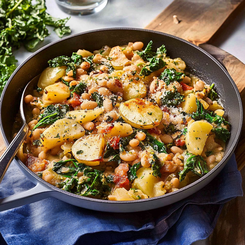 Recipe preparation for White Bean Tuscan Skillet